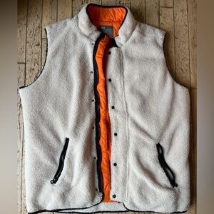 ASOS Sherpa Vest - Cream and Orange